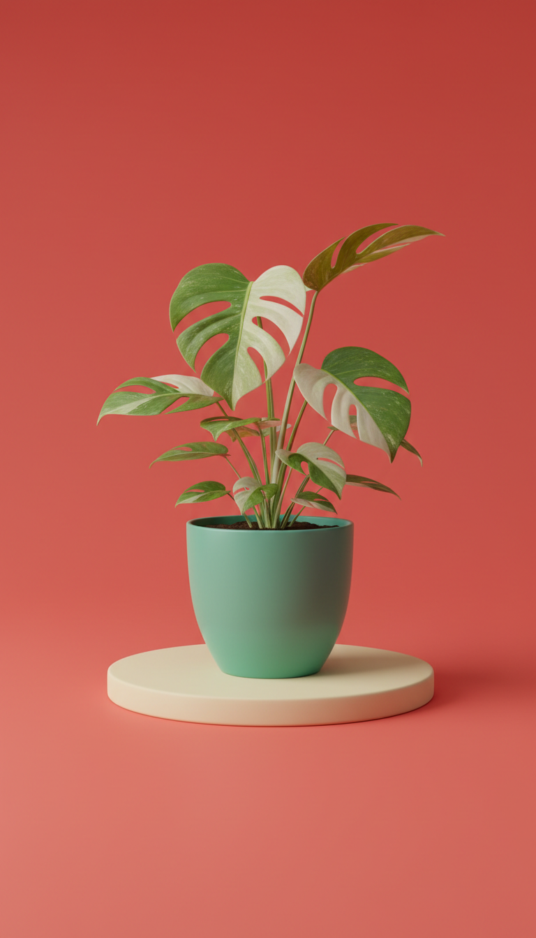 Monstera Thai Constellation in jade pop ceramic
