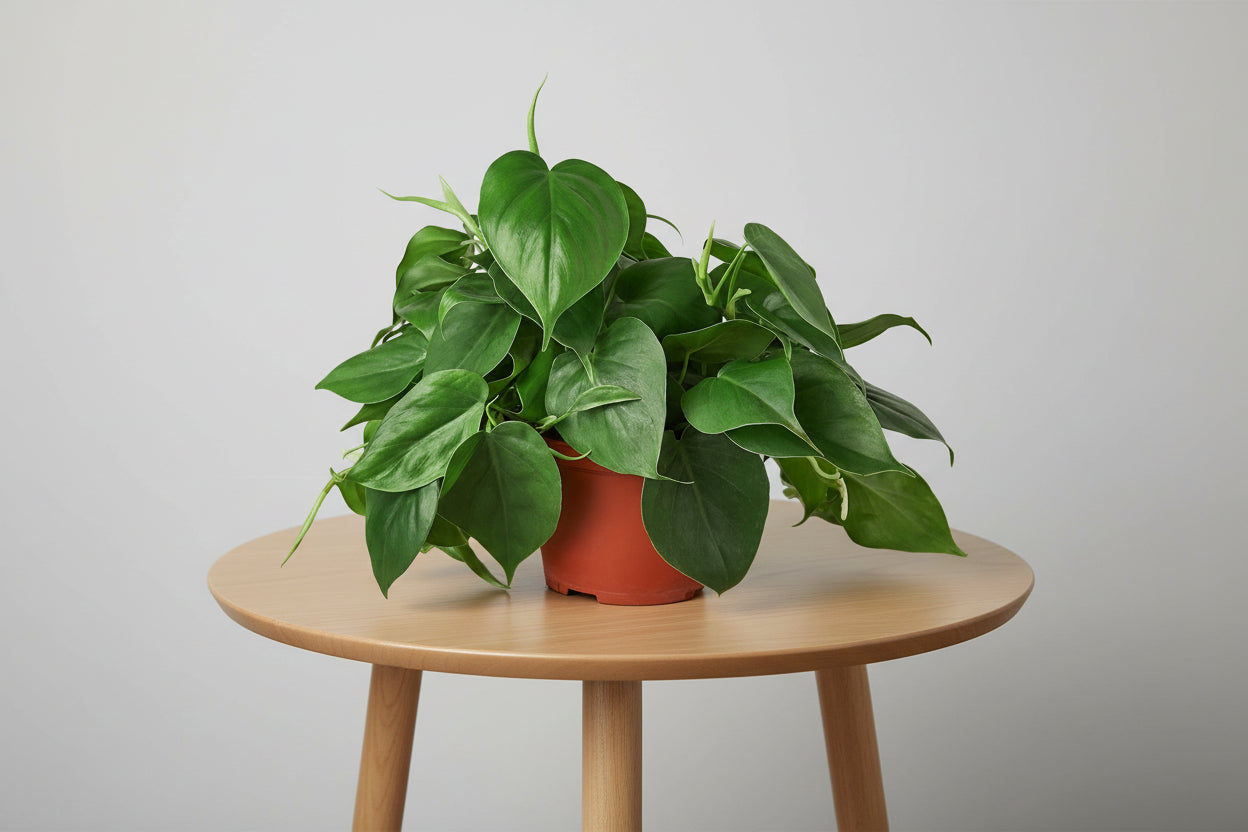 Potted green plant on a white background