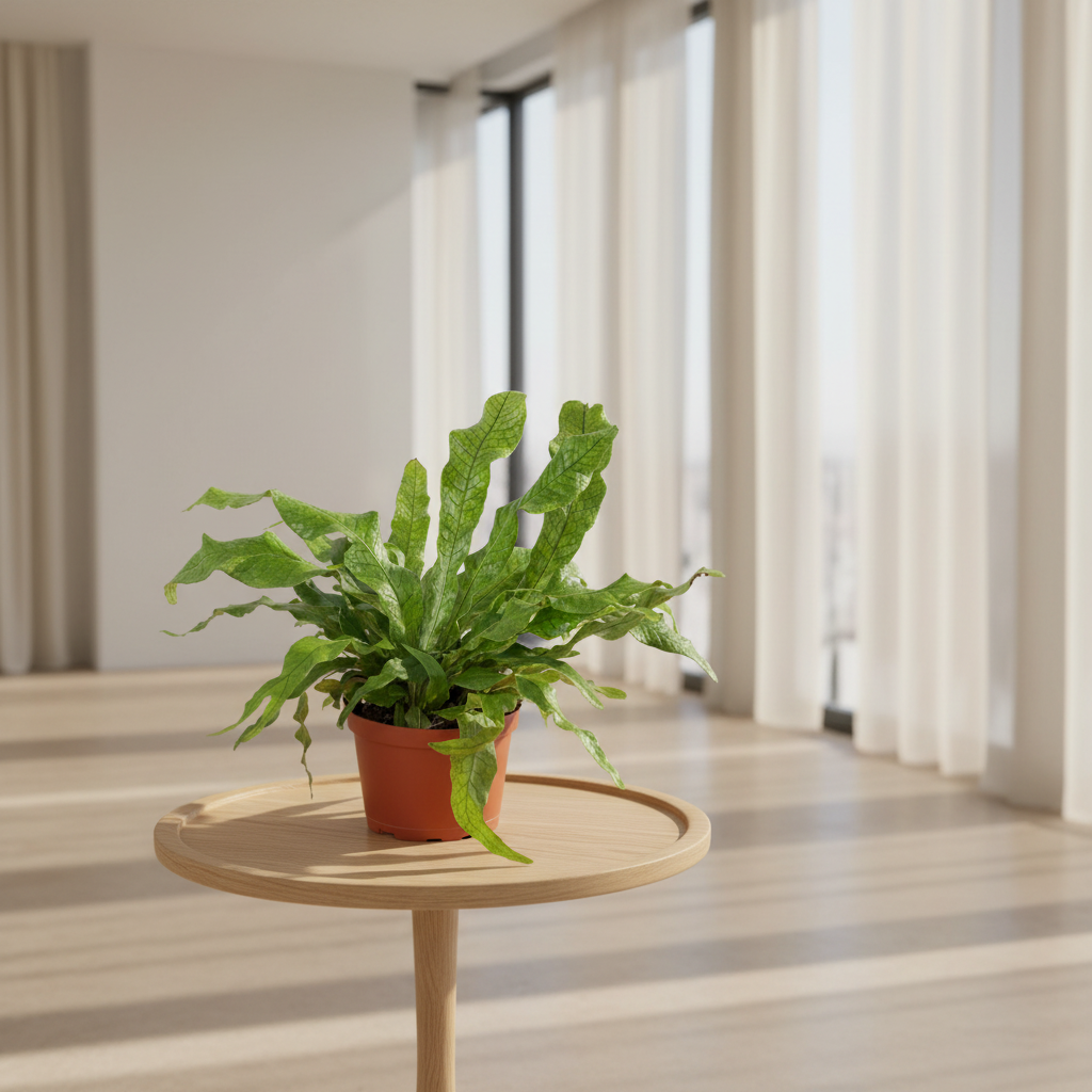 Potted plant with green leaves on a white background