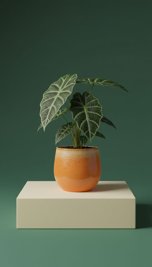Alocasia Dragon Scale in citrus accent ceramic