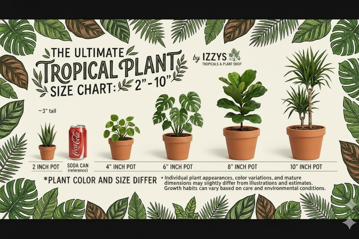 Izzy's Tropicals Plant Size Chart